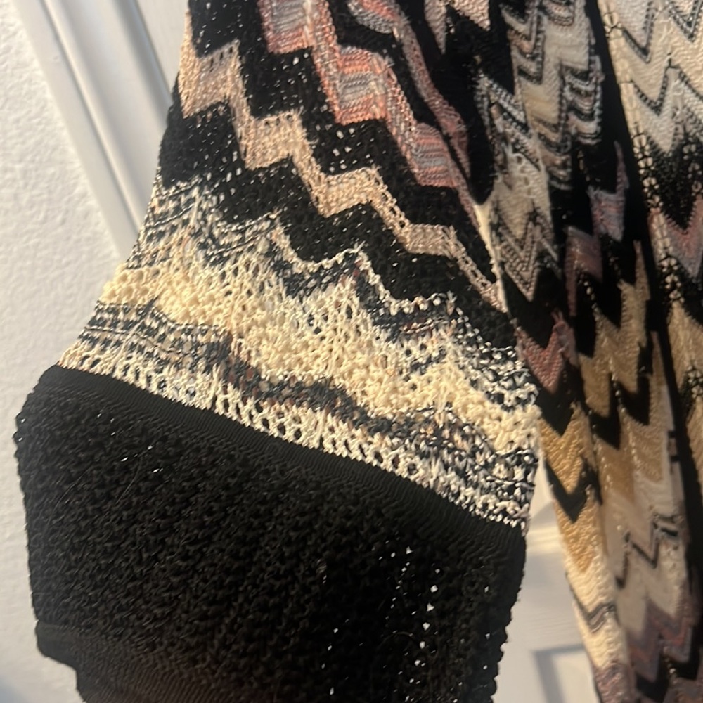Missoni Zigzag Pattern Light Weight Knit Open Lon… - image 4